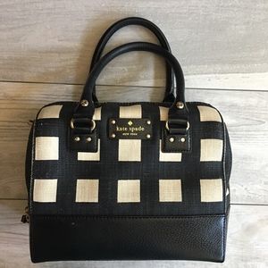 Kate Spade Canvas Checkered Satchel